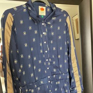 Farm Rio Third Eye Jumpsuit. Satin.